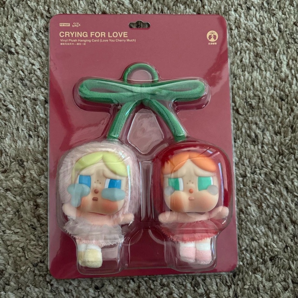 Crying for Love Cherry Plush Keychains